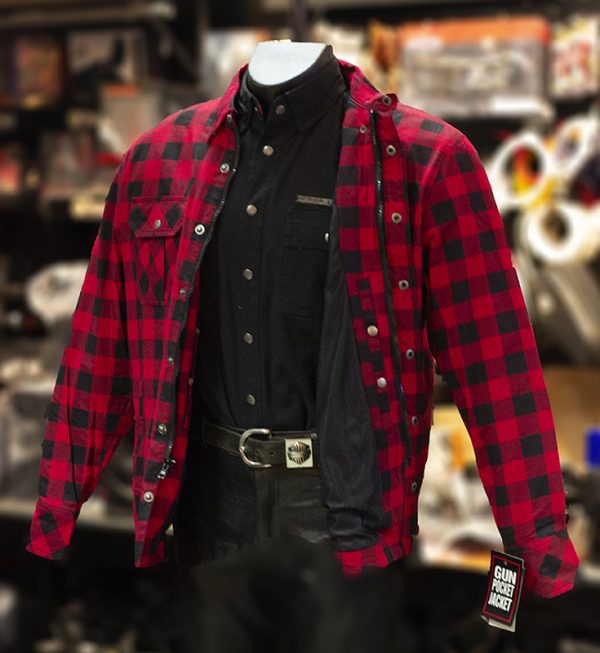 Vintage Biker Gear | Red/Black Motorcycle Riding Shirt by Unik