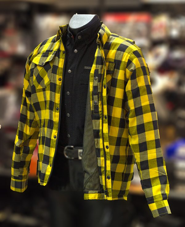 Vintage Biker Gear | Kevlar Riding Shirt - Yellow/Black